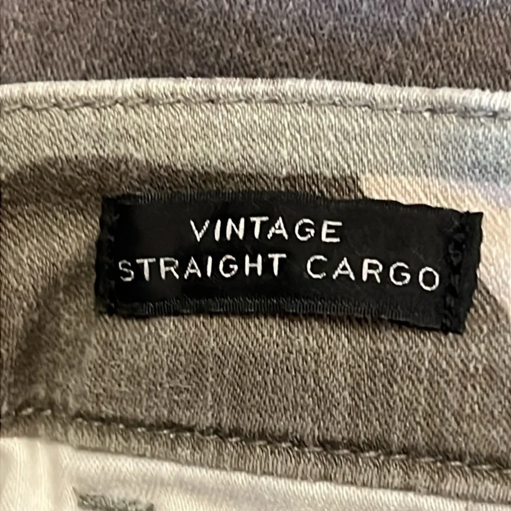 J. Crew Vintage Straight Cargo Camo Pants High Rise Cropped Green Tan Size 28